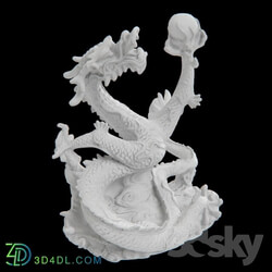 Plaster sculpture of a dragon 