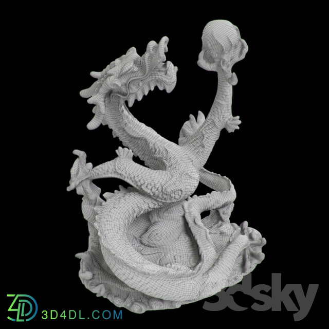 Plaster sculpture of a dragon