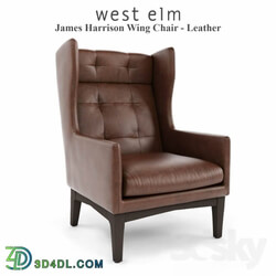West Elm James Harrison Wing Chair Leather 
