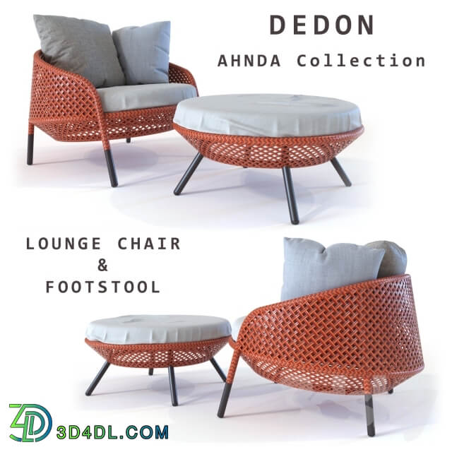 Dedon Ahnda lounge chair and footstool