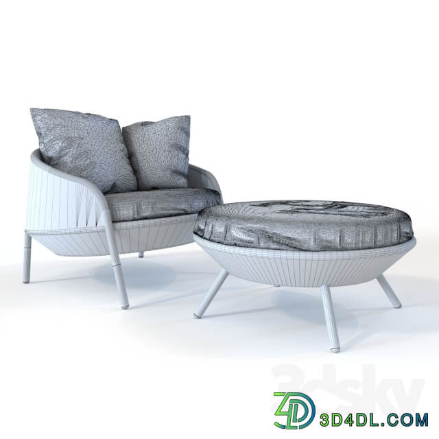 Dedon Ahnda lounge chair and footstool