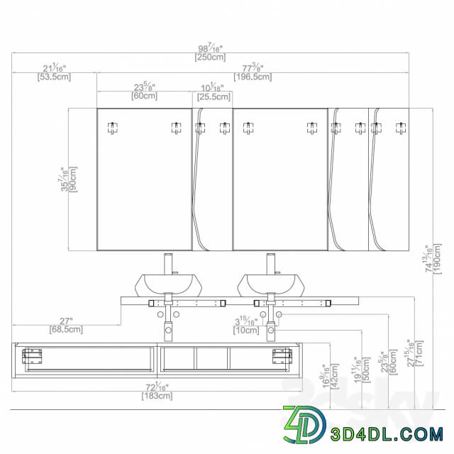 washbasin L 39 Antic colonial