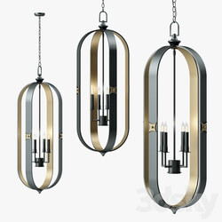 Currey and Company Huntsman Lantern Pendant light 3D Models 