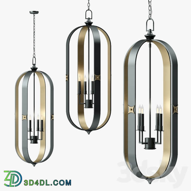 Currey and Company Huntsman Lantern Pendant light 3D Models