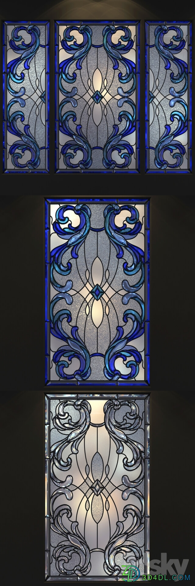 A set of stained glass.