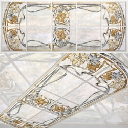 Ceiling stained glass window Art Nouveau 