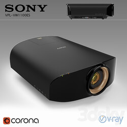 Sony VPL VW1100ES projector with mount PC other electronics 3D Models 