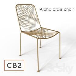 CB2 Alpha brass chair 