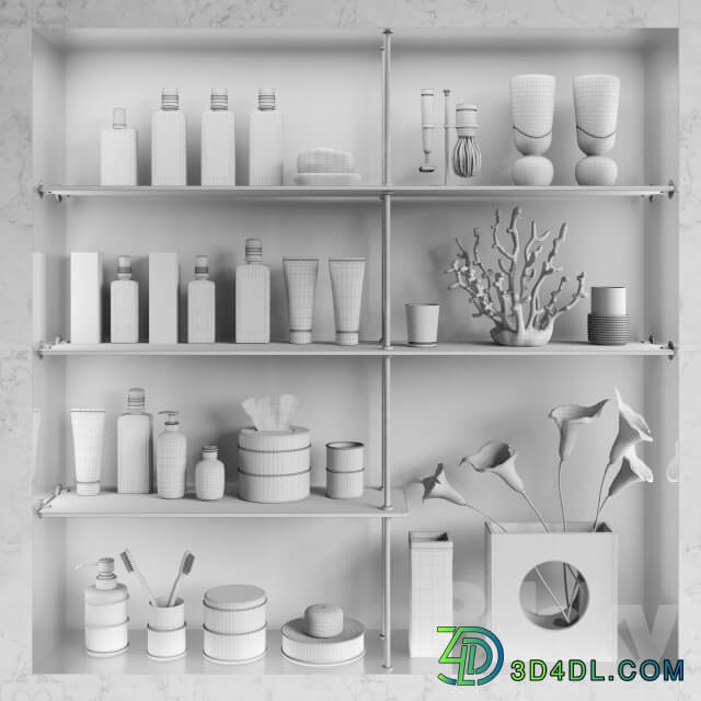 Accessories decor and cosmetics for bathroom set 4