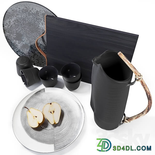 BLACK KITCHEN DECOR WITH PEARS