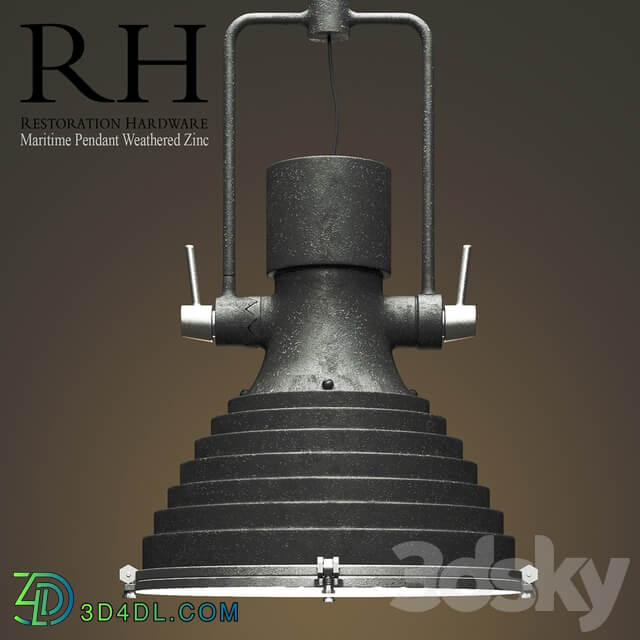 RH Maritime Pendant Weather Zinc Pendant light 3D Models