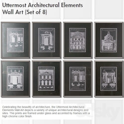 Baguette Uttermost Architectural Elements Wall Art Set of 8  
