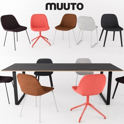 Table Chair FIBER SIDE CHAIR 70 70 Table by MUUTO 