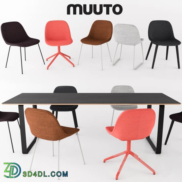 Table Chair FIBER SIDE CHAIR 70 70 Table by MUUTO