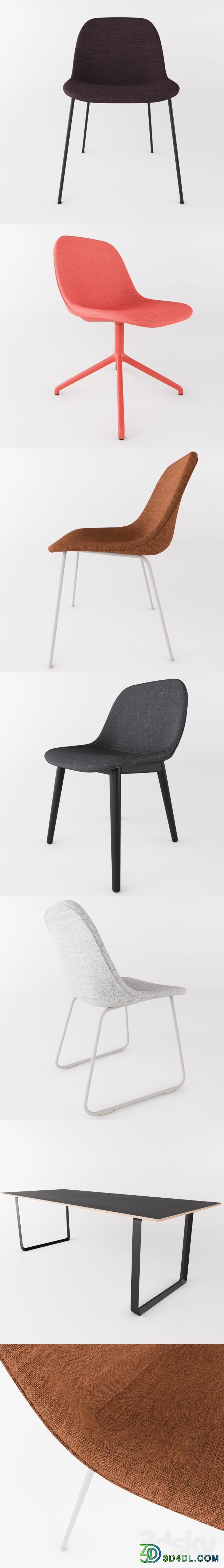 Table Chair FIBER SIDE CHAIR 70 70 Table by MUUTO