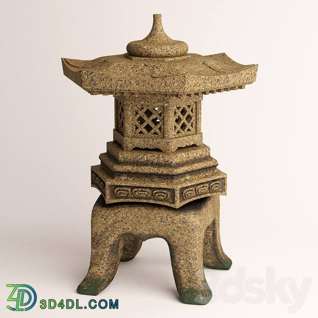 Japanese garden lantern quot Yukimi toro quot Other 3D Models