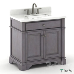 30 single sink wooden vanity with Alpine Mist top 