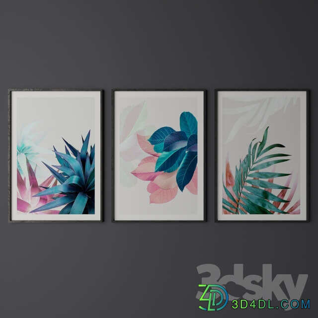 Set of Tropical Leaf Print