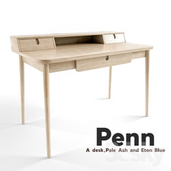 Table Penn Desk Pale Ash and Eton Blue 