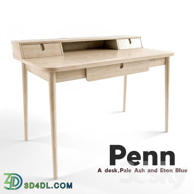 Table Penn Desk Pale Ash and Eton Blue