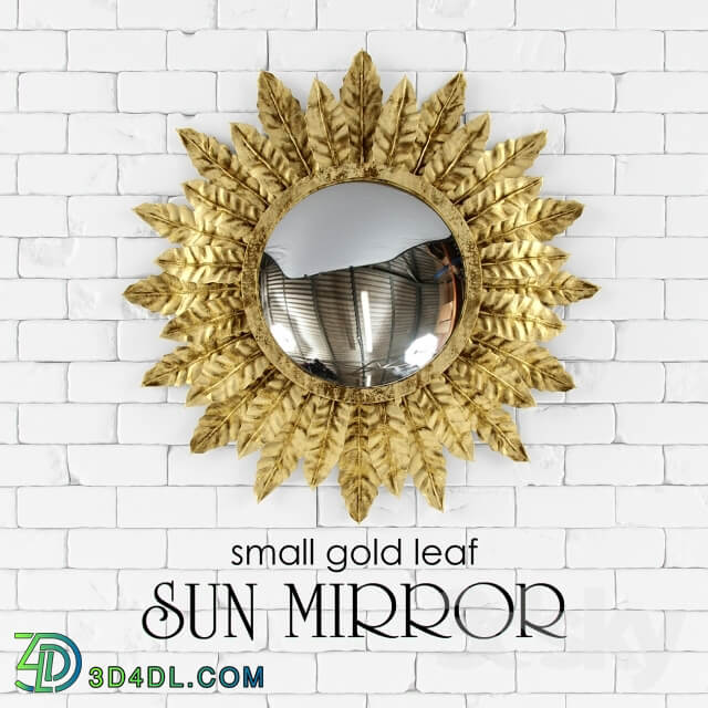 Small gold leaf SUN MIRROR