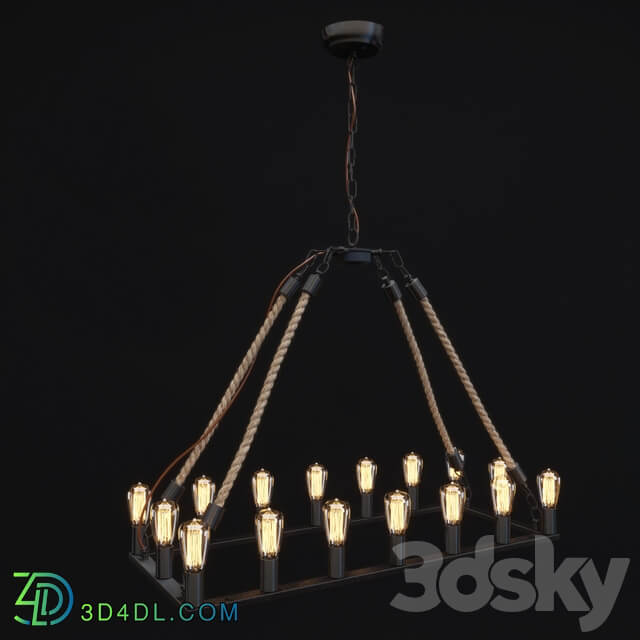 chandelier Zuo Modern Contemporary Inc. Gallite Ceiling Lamp Twine Pendant light 3D Models