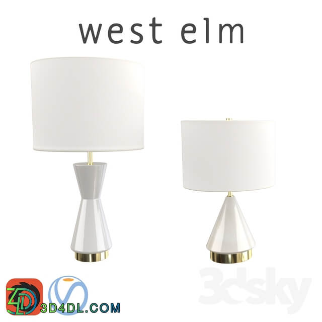 West Elm Metalized Glass Table Lamp Pearl