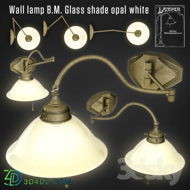 Wall lamp BM Glass shade opal white