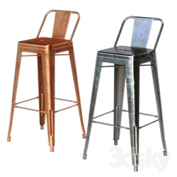 Xavier Pauchard Tolix Style Metal Bar Stool 