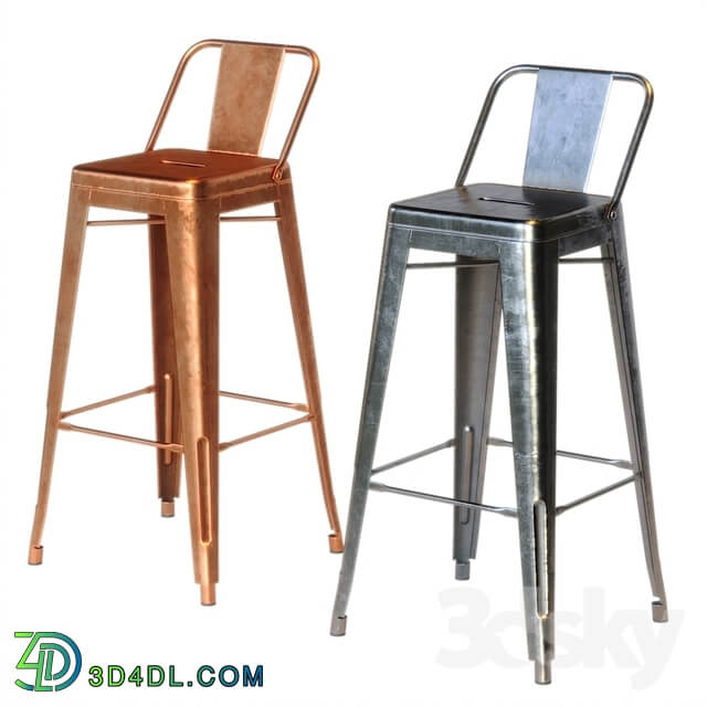 Xavier Pauchard Tolix Style Metal Bar Stool