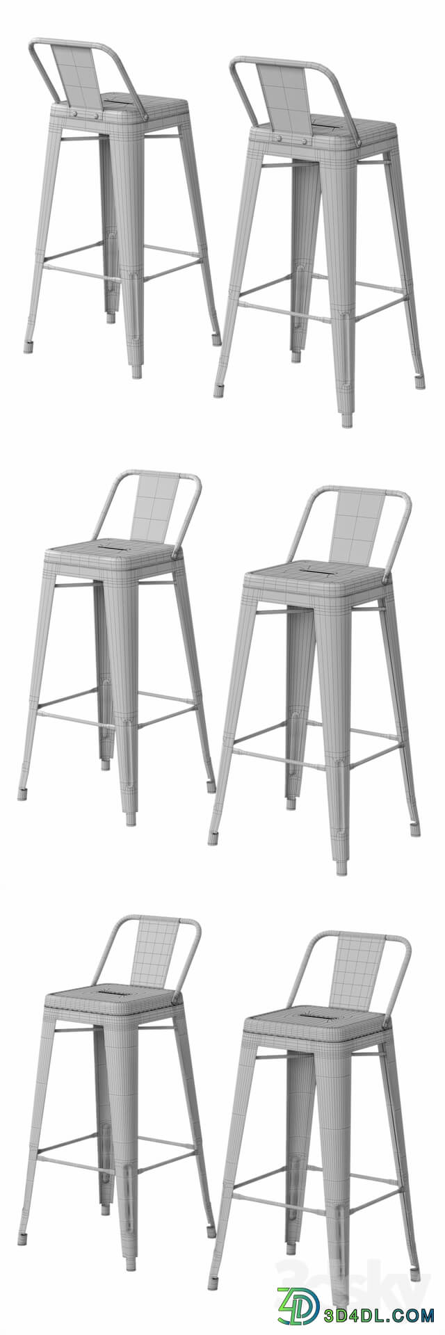 Xavier Pauchard Tolix Style Metal Bar Stool