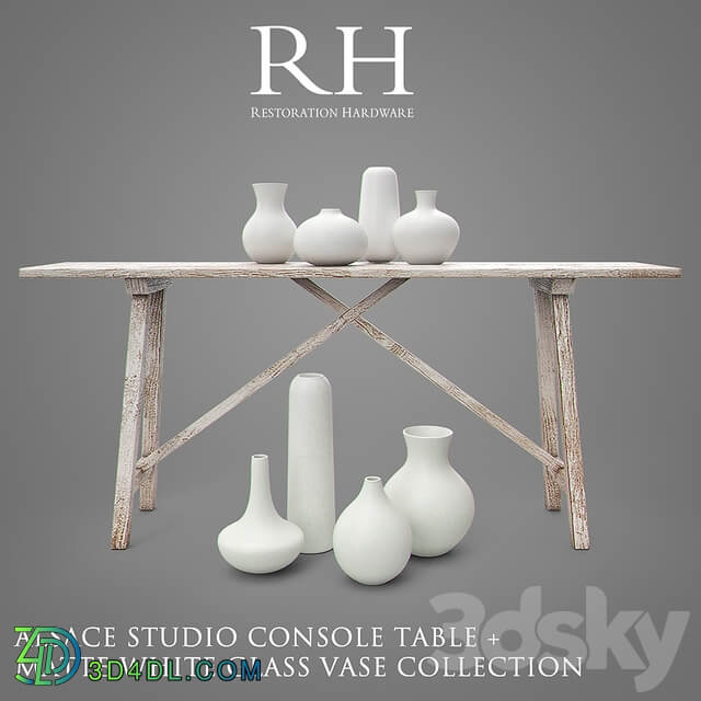 RH ALSACE Studio Console Table Vase Collection 3D Models