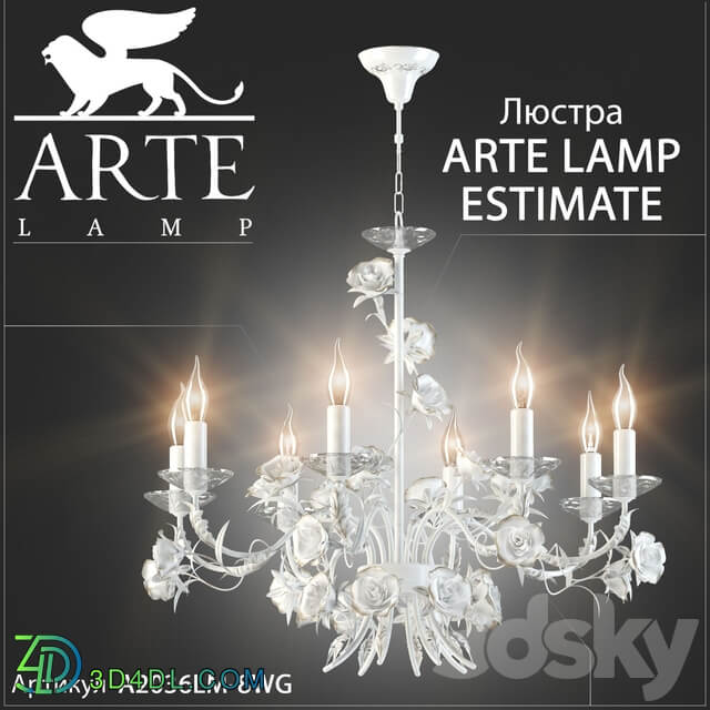 Chandelier Arte lamp Estimate A2036LM 8WG Pendant light 3D Models