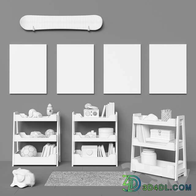 Miscellaneous Toys and Small Bookcase 3 colors set 18