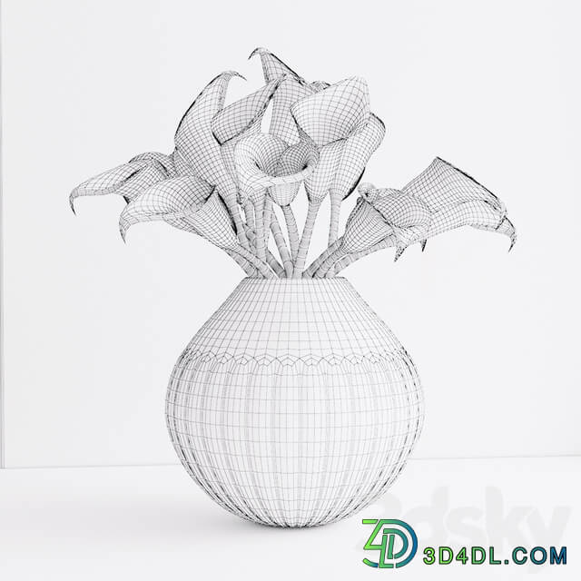 Bouquet of flowers in a vase 8 3D Models