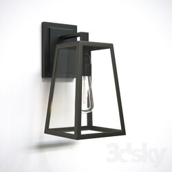 Black Frame Trapezoidal Hallway Wall Lighting 