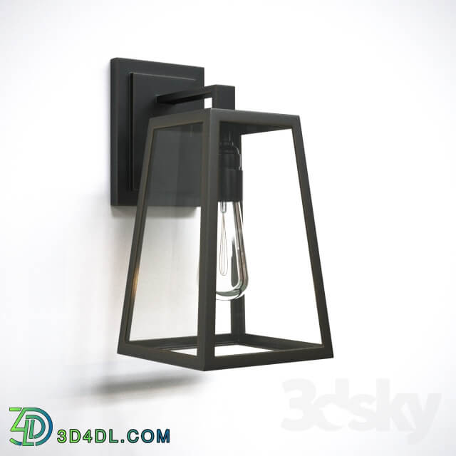 Black Frame Trapezoidal Hallway Wall Lighting