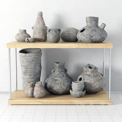 Shelf with pottery 