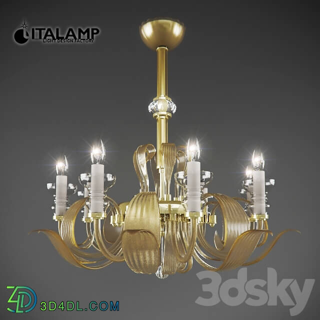 Chandelier Italamp 550 8 Amber Pendant light 3D Models