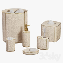 Furla Cream Damask Ceramic Bath Accessories 