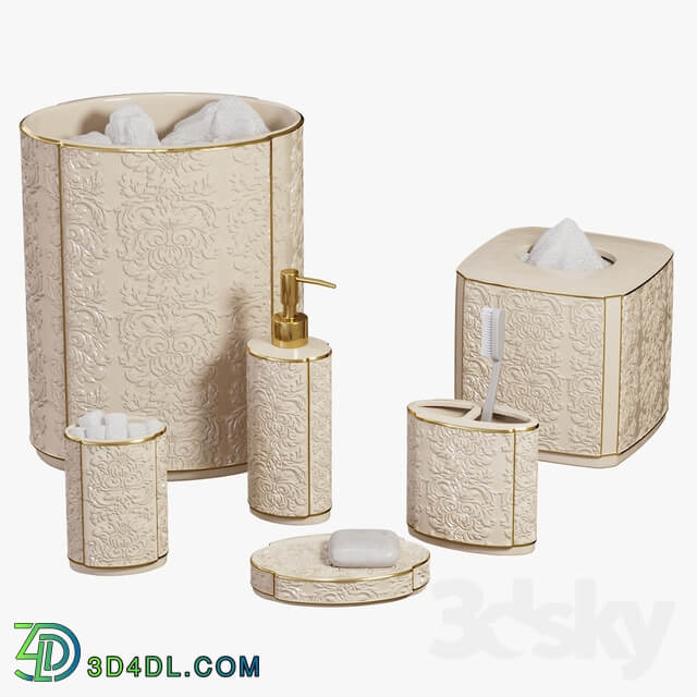 Furla Cream Damask Ceramic Bath Accessories