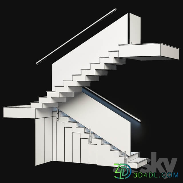 Modern staircase with built in storage system