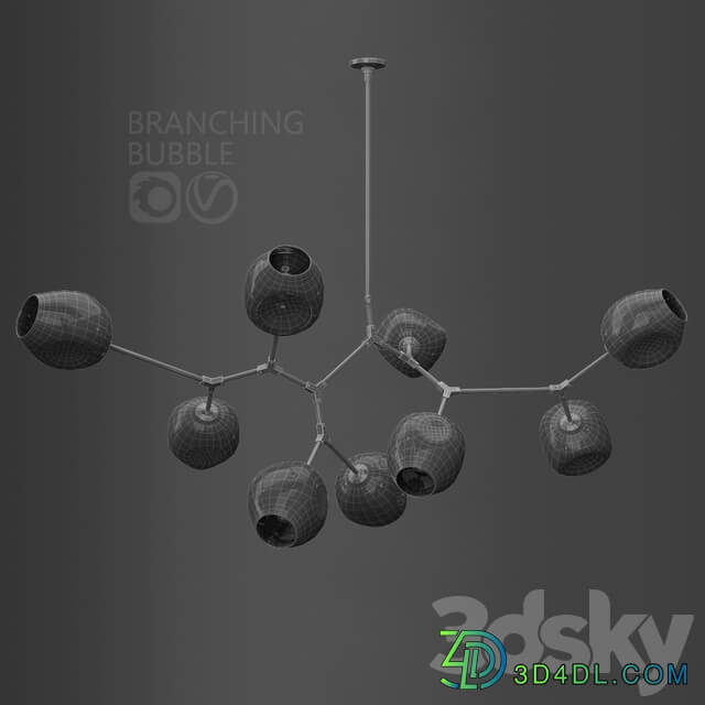 Branching bubble 9 lamps Pendant light 3D Models