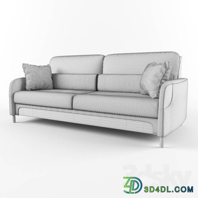 sofa with pillows and decorative inserts