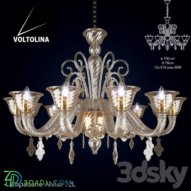 Voltolina Lampadario Alvise 12L Pendant light 3D Models