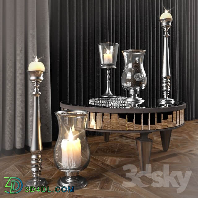 Table mirror and candlesticks Garda Decor