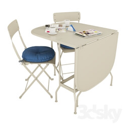 Table Chair SALTHOLMEN 01 Table 2 folding chairs d garden 