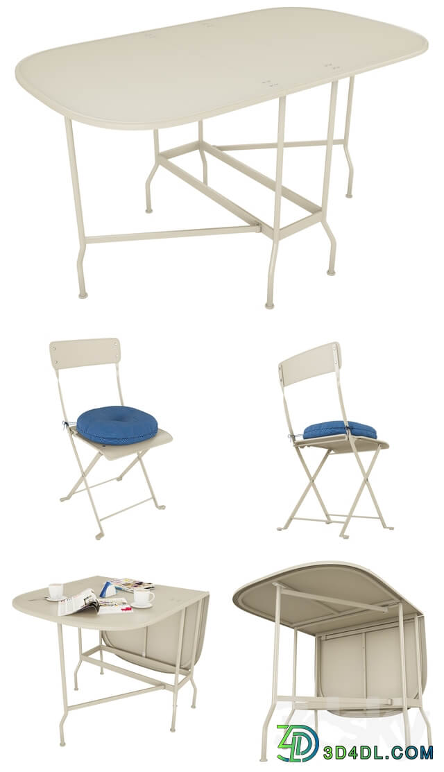 Table Chair SALTHOLMEN 01 Table 2 folding chairs d garden