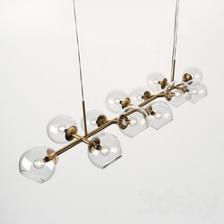 Staggered Glass Chandelier 12 Light Pendant light 3D Models 