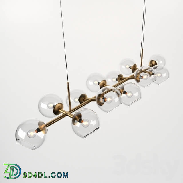 Staggered Glass Chandelier 12 Light Pendant light 3D Models